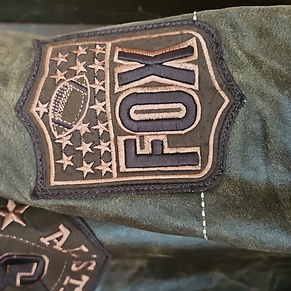 *NWT Vintage Bare Fox Players Leather Super Bowl All Stars Jacket NY Football - Picture 12 of 13